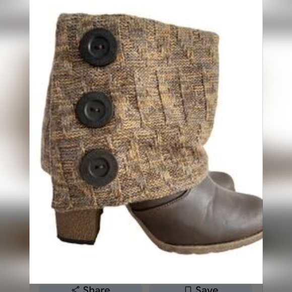 Y2K Boots By Muk Luks With Sweater Cuff And Lug Sole Size 9 - Picture 2 of 13